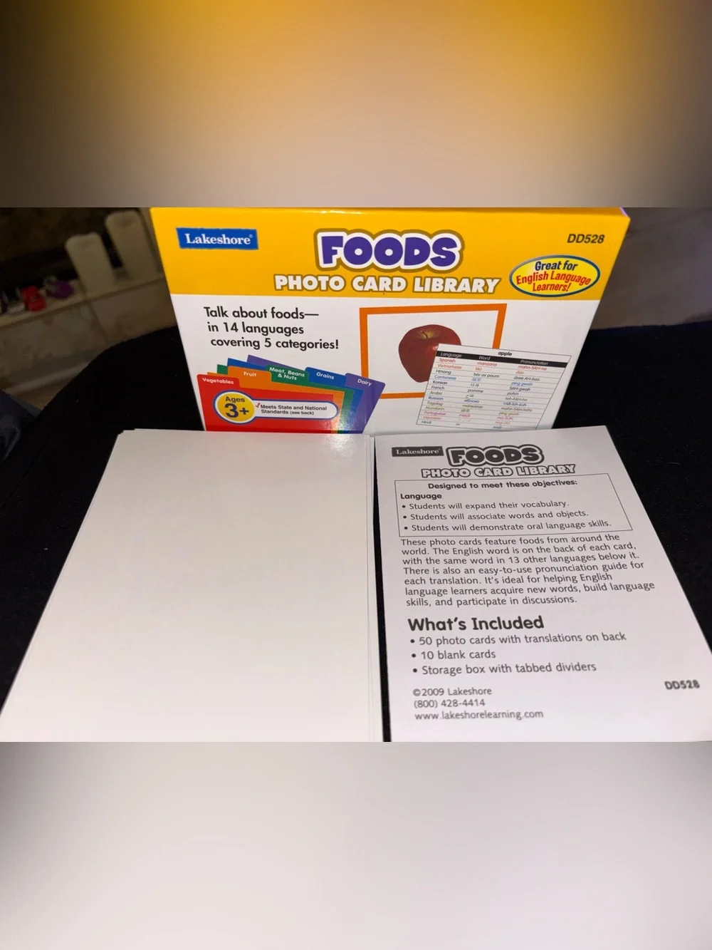 Lakeshore Learning Photo Card Library Bundle – Animals + Foods (Set of 2)